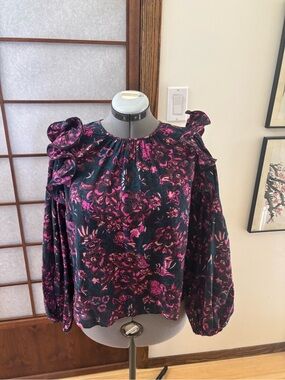 GUC Ulla Johnson Cotton and Rayon Medina Floral Blouse US 8